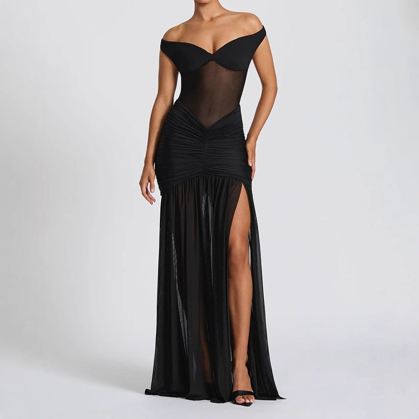 Alaia Maxi Dress – Elegant Satin Backless Evening Gown