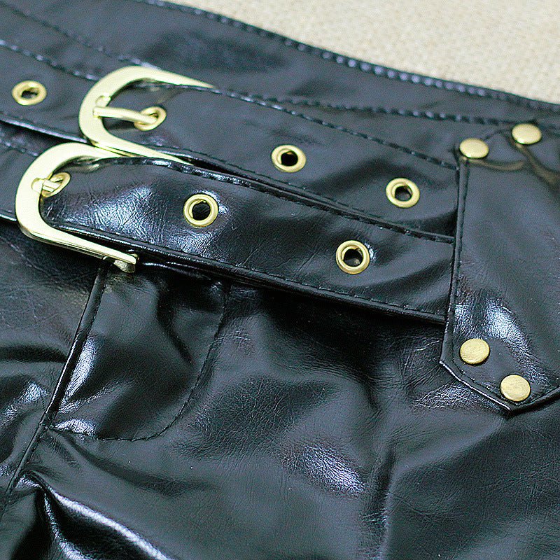 Black Leather Shorts - Qorsage