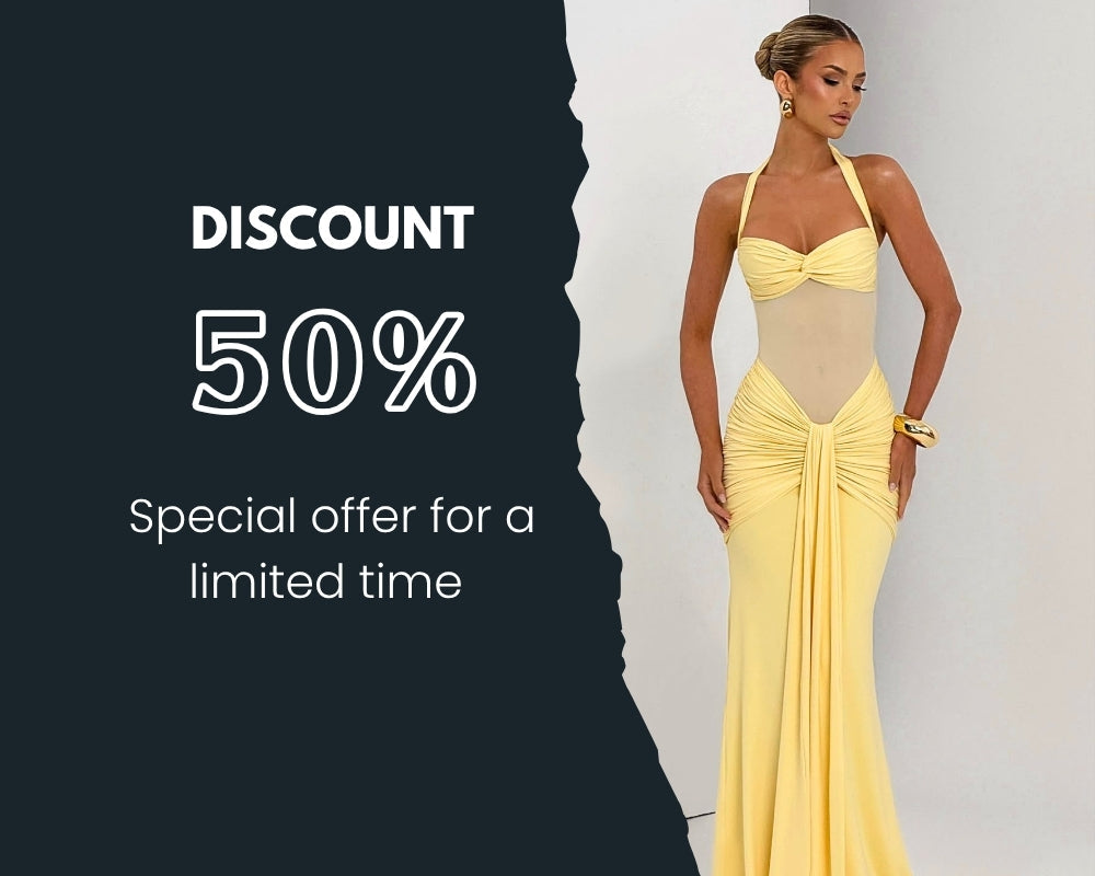 Buy the halter neck Vixen Maxi Dress online in the USA; shop our elegant sheer mesh summer dress collection today