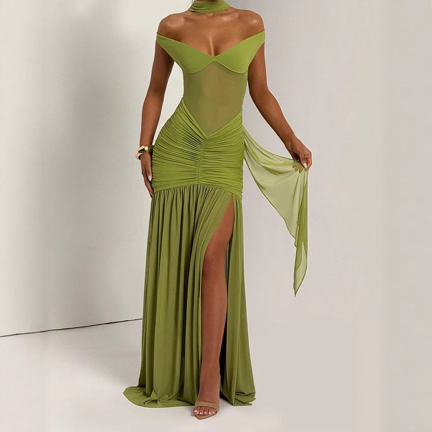 alaia maxi dress Alaia Maxi Dress – Elegant Satin Backless Evening Gown