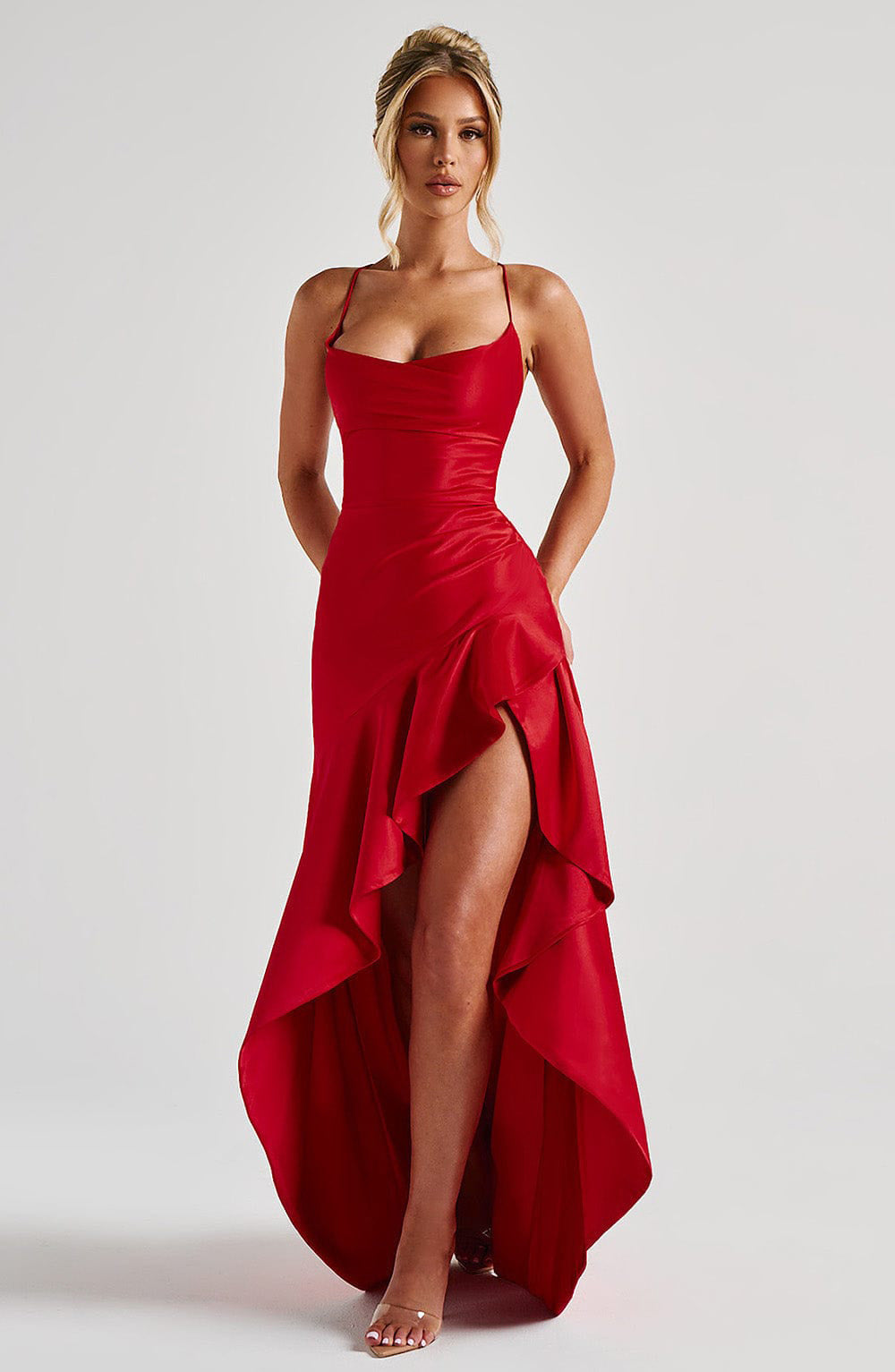 Samira Maxi Dress Elegant Satin Backless Evening Gown | Qorsage Samira Maxi Dress Elegant Satin Backless Evening Gown | Qorsage