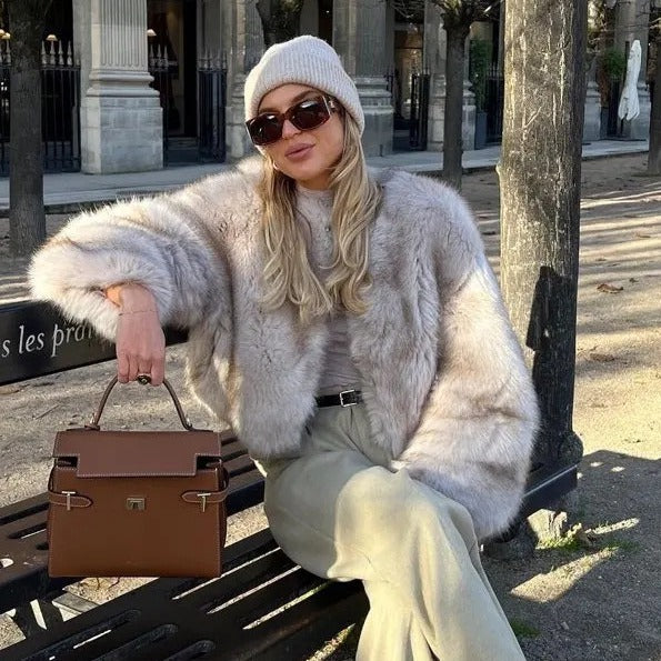 Zara Fur Coat white