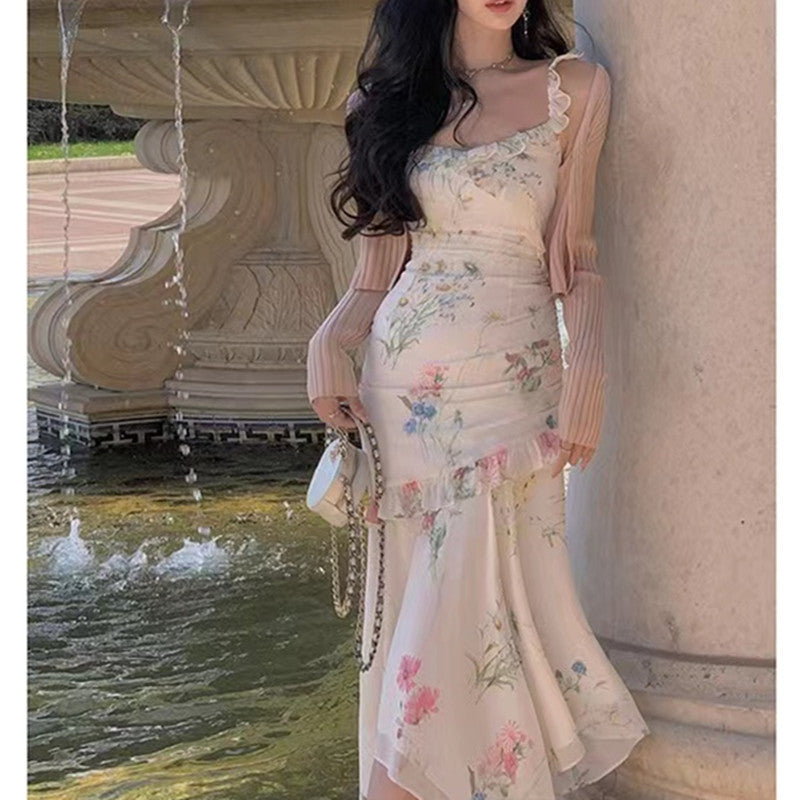 kora midi dress Final SalePlus Size Kora Floral Printed Lace Sleeves Midi Dress