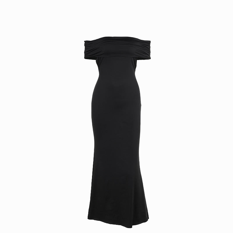 Black off-shoulder gown 