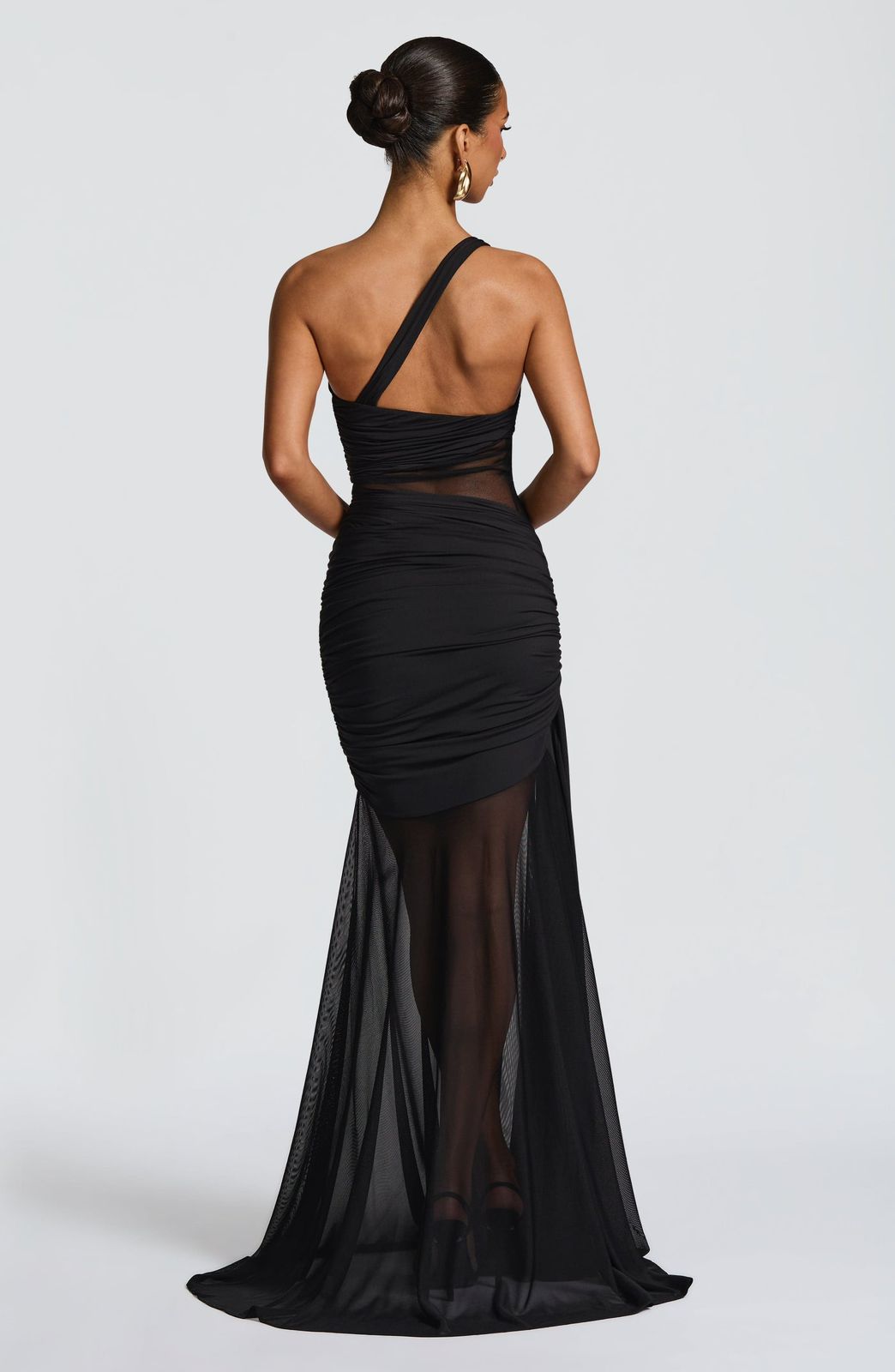 Back detail of Marianne maxi dress with elegant finish and premium fabric flow